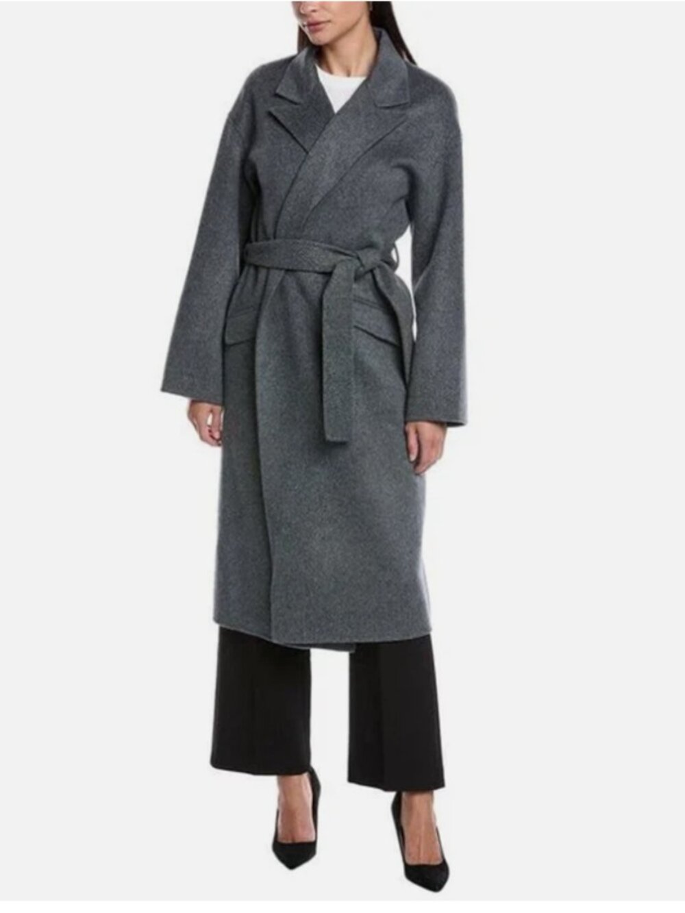 Theory Wool & Cashmere-Blend Robe Coat